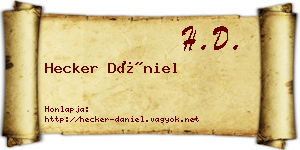 Hecker Dániel névjegykártya